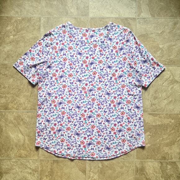 Blair All Over Butterfly Floral T-Shirt Multi-color Retro Whimsical Fairy Preppy - Picture 5 of 8